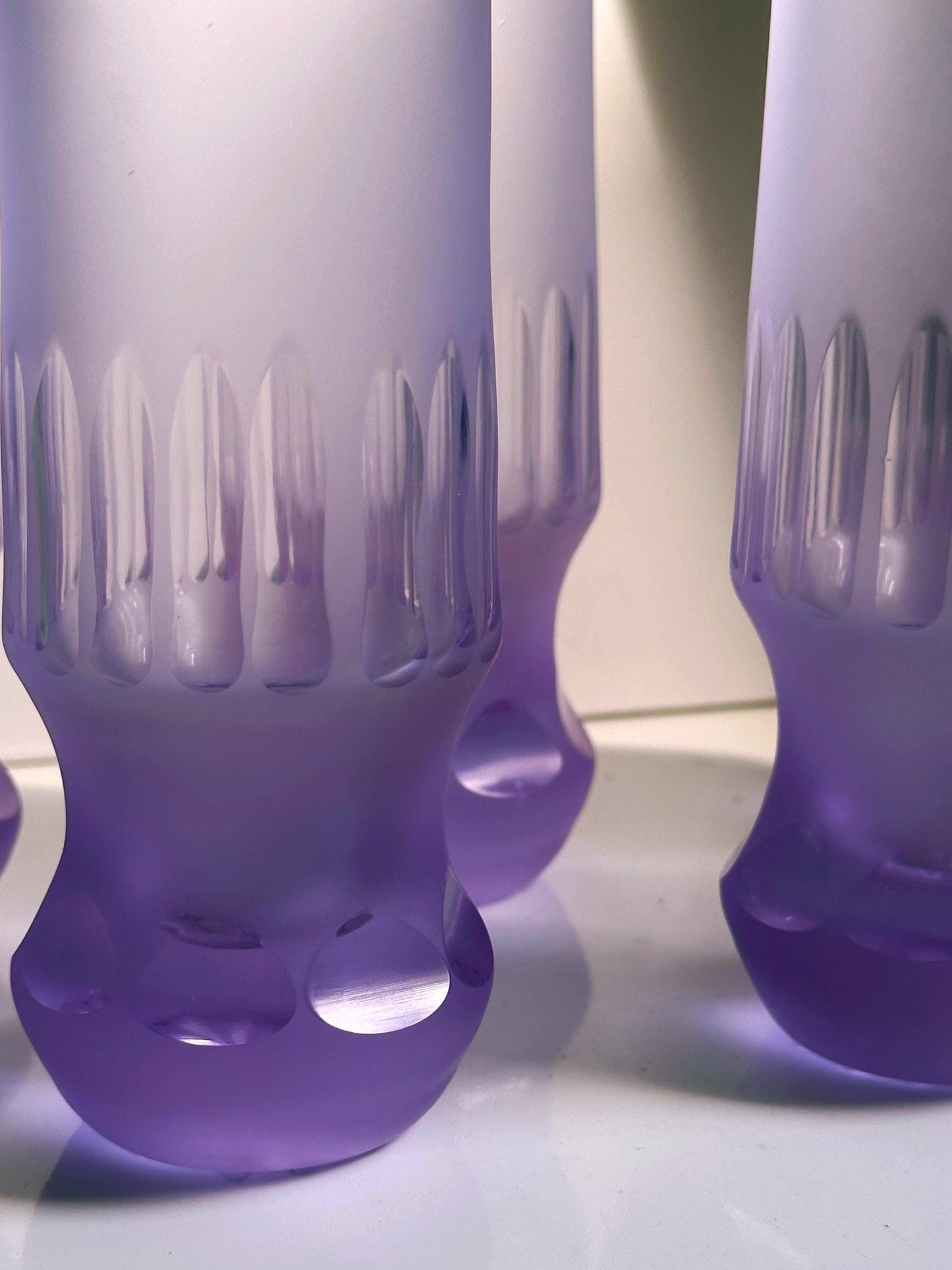 Vintage drinking glass Alexandrite by Arnolfo di Cambio for Sergio Asti Space Age set of 6