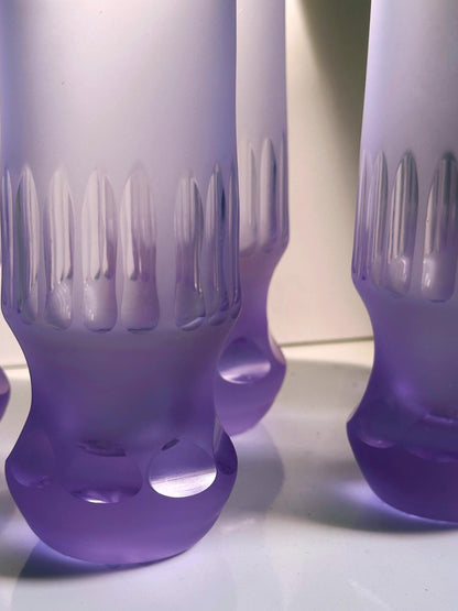 Vintage drinking glass Alexandrite by Arnolfo di Cambio for Sergio Asti Space Age set of 6