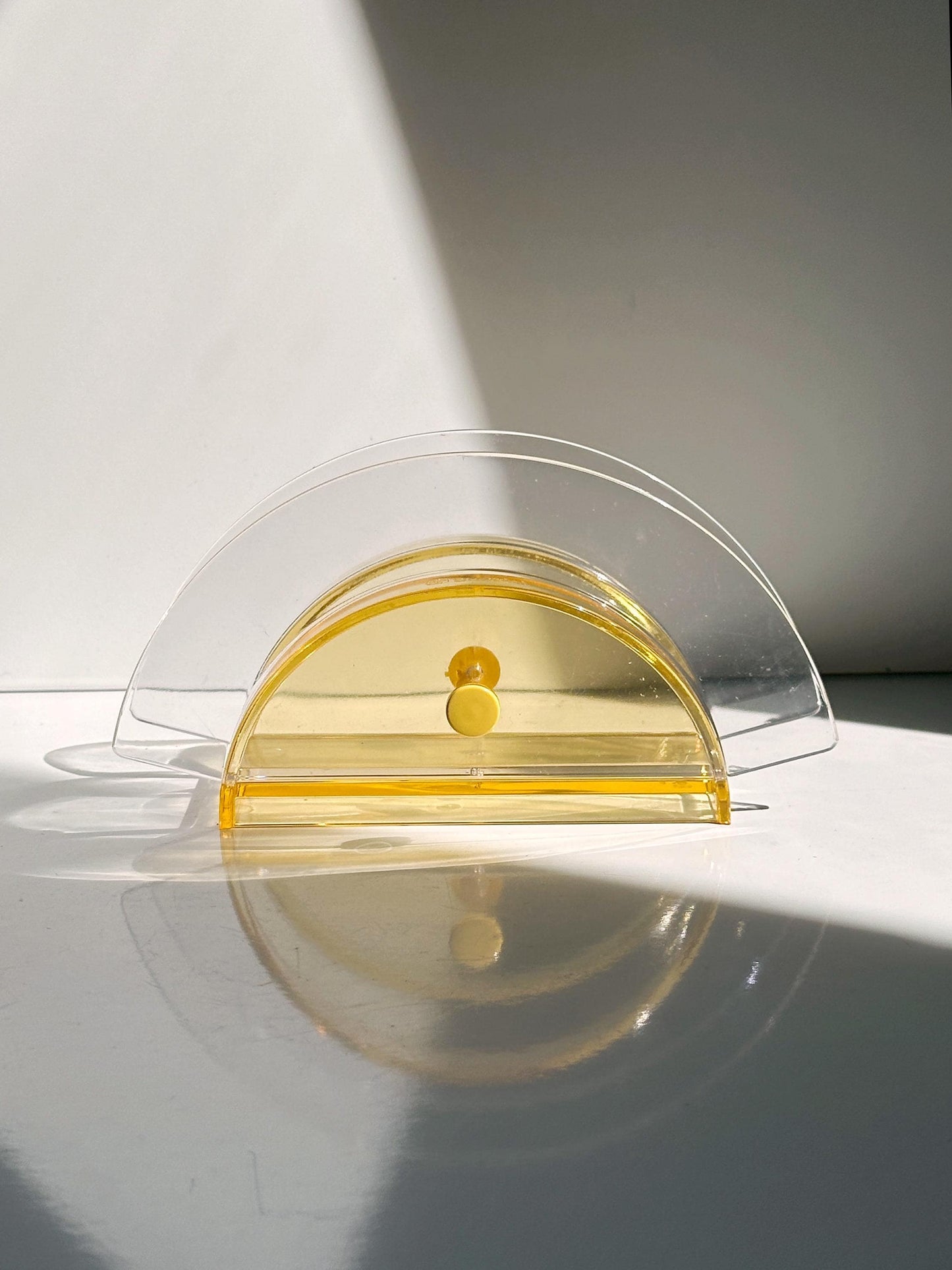 Vintage Guzzini Particolare Butter Dish by Guzzini Yellow Postmodern 80s