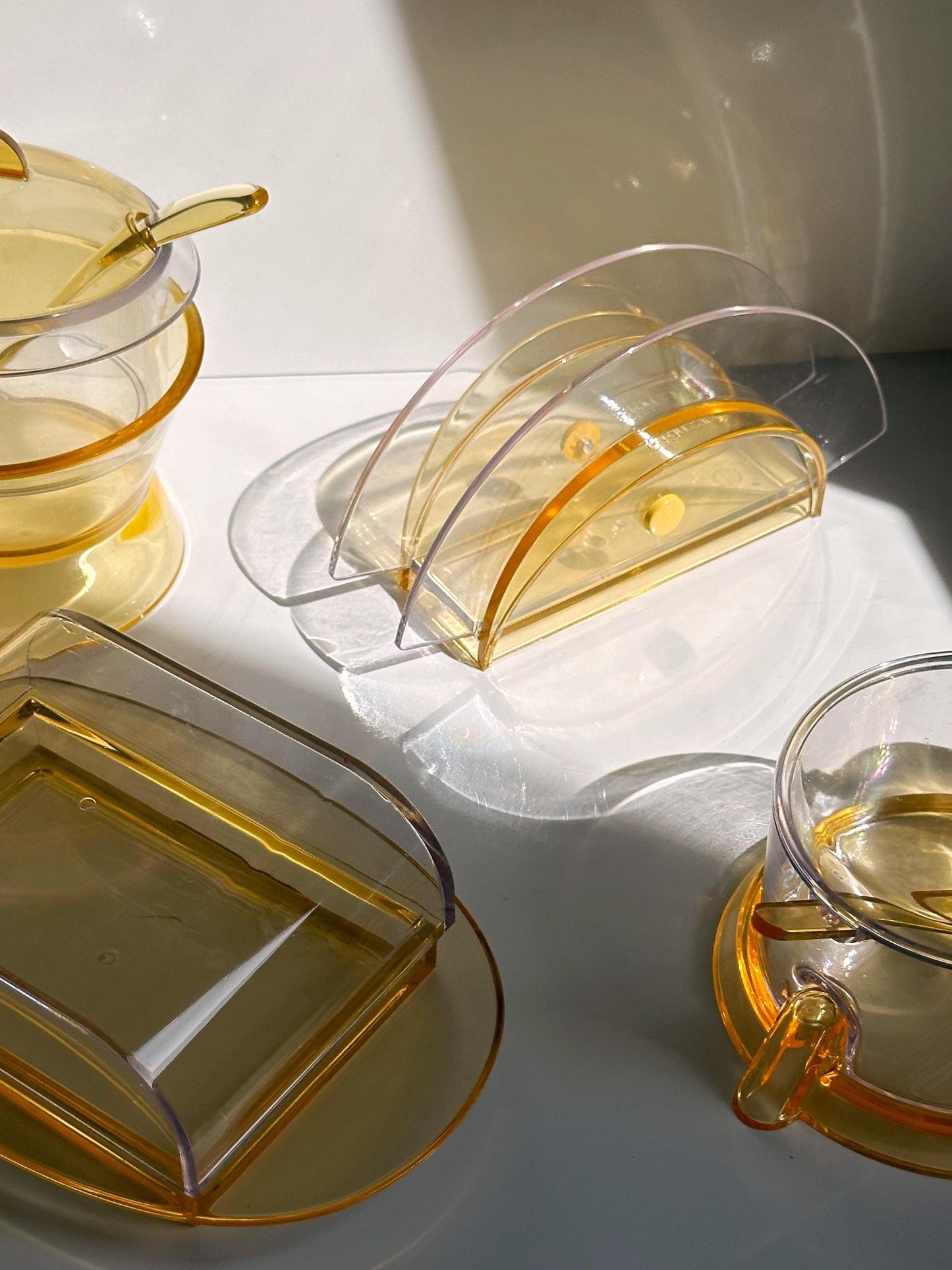 Vintage Guzzini Particolare Butter Dish by Guzzini Yellow Postmodern 80s