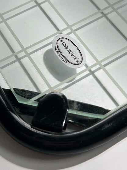 Plateau vintage en métal et verre par Club House Italia années 1980