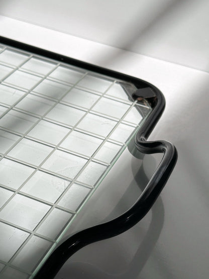 Plateau vintage en métal et verre par Club House Italia années 1980