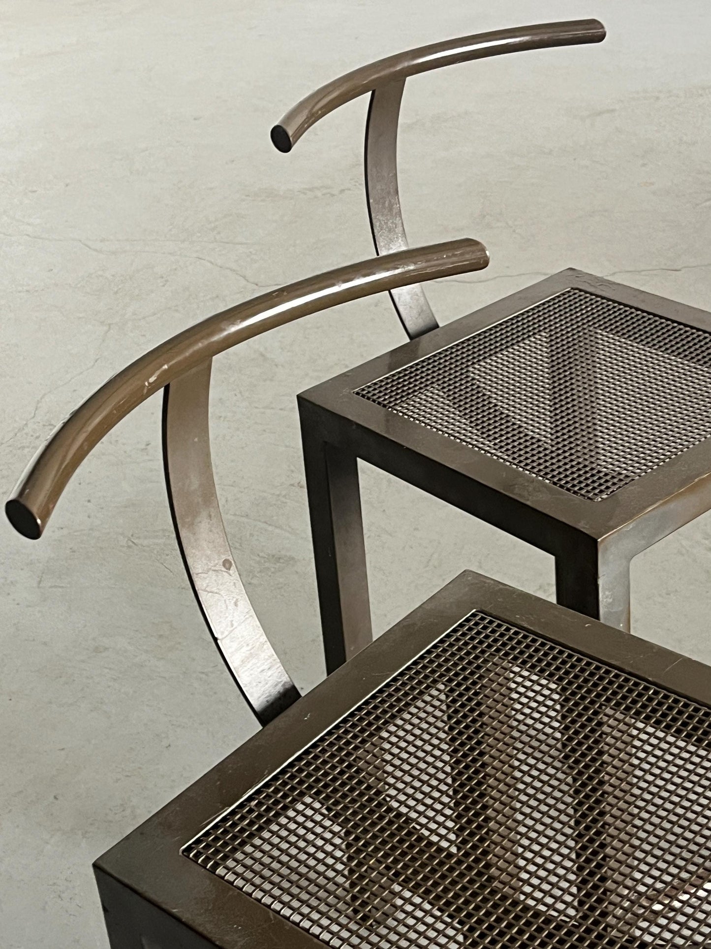 Vintage Barhocker Sarapis Metall von Philippe Starck für Driade Paar