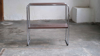 Vintage Beistelltisch von unbekannt für unbekannt mit braunen Holzablagen