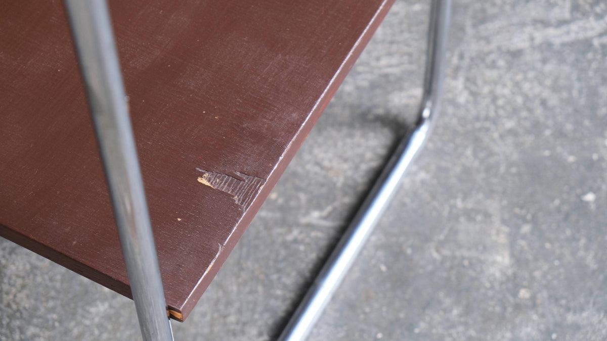 Vintage Beistelltisch von unbekannt für unbekannt mit braunen Holzablagen