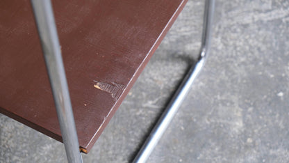 Vintage Beistelltisch von unbekannt für unbekannt mit braunen Holzablagen