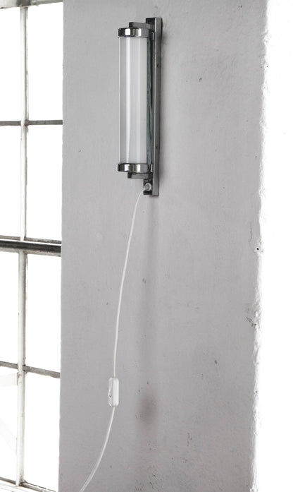 Vintage Wandlampe von Napako für Napako, Chrom mit Glaszylinder
