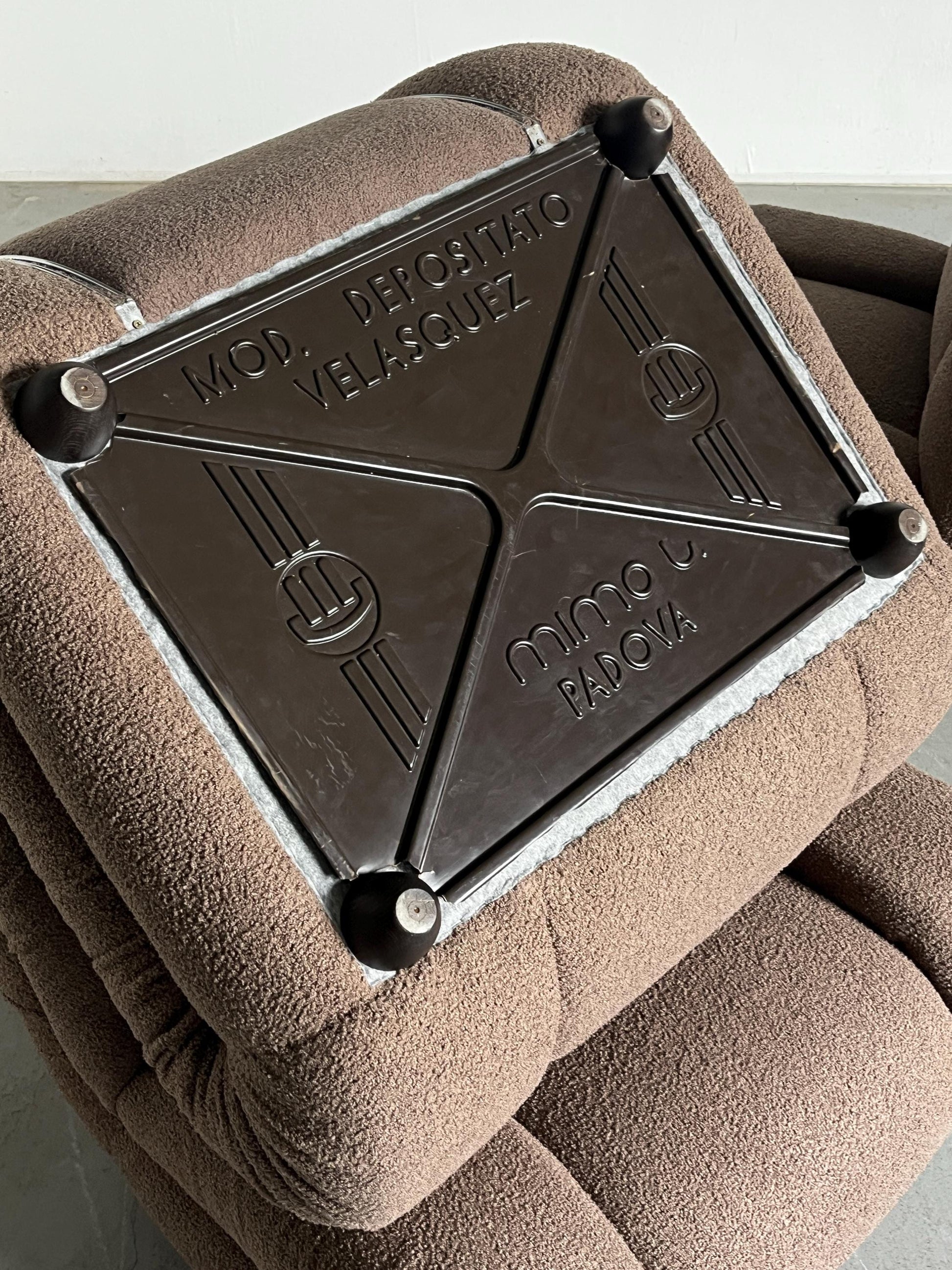 Vintage Velasquez Sitzmodul von Mimo Padova in Taubengrau Bouclé, 1970er Italien