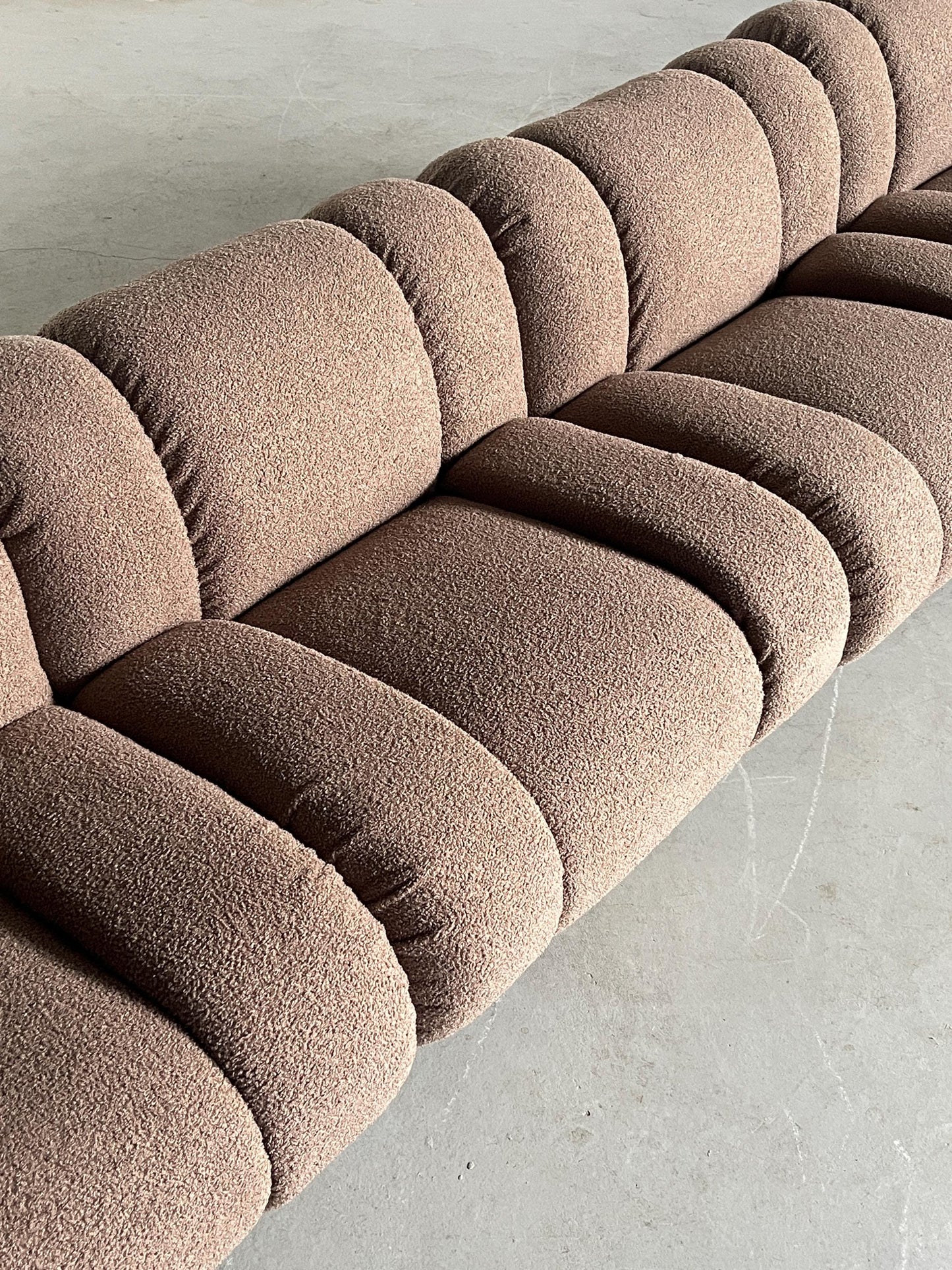 Vintage Velasquez Sitzmodul von Mimo Padova in Taubengrau Bouclé, 1970er Italien