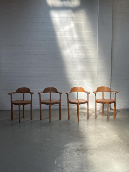 Vintage Stuhl Brahlstorf im Stil von Rainer Daumiller, Massivholz