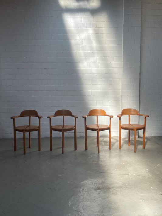 Vintage Stuhl Brahlstorf im Stil von Rainer Daumiller, Massivholz