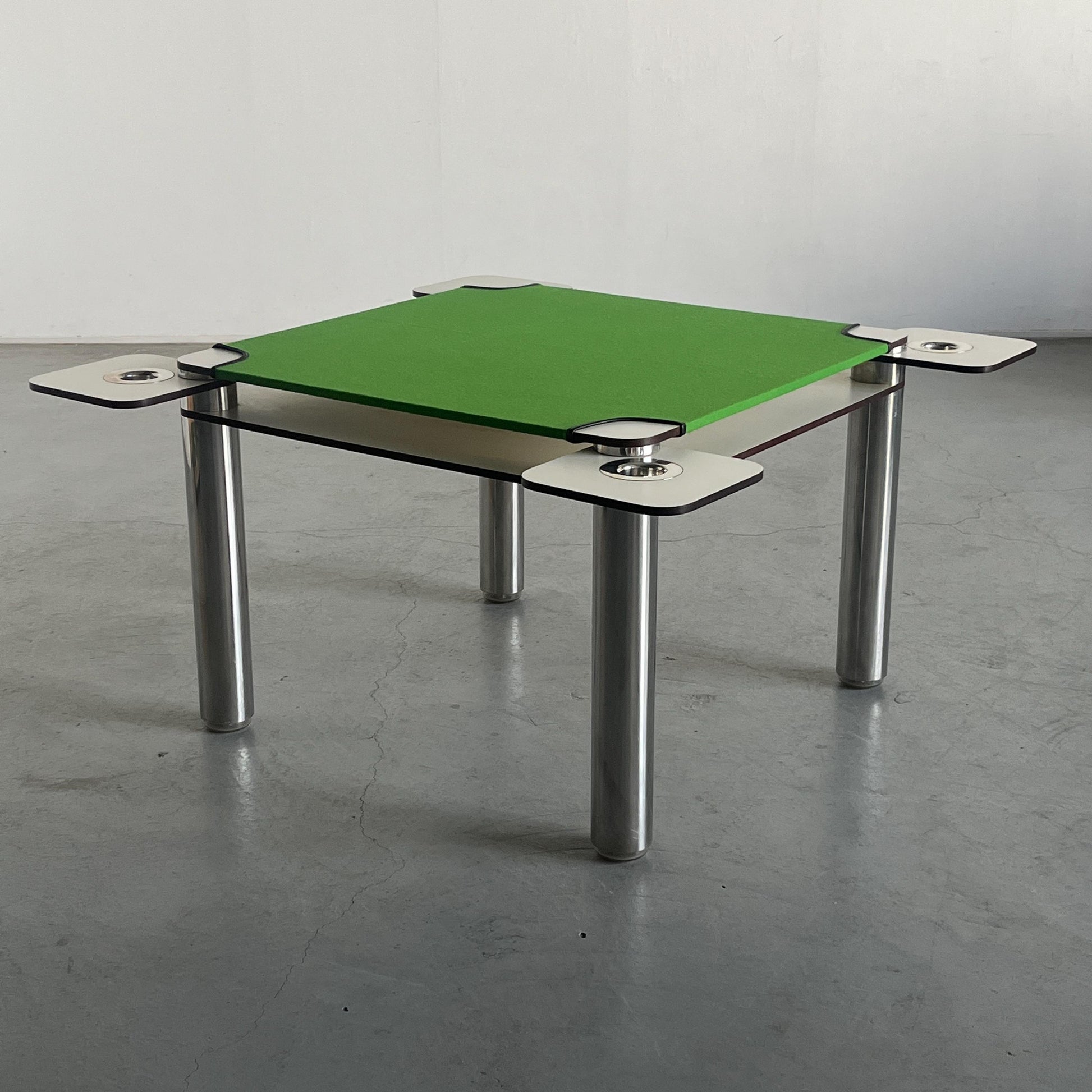 Vintage Poker Spieltisch von Joe Colombo für Zanotta in Weiß und Grün 1968