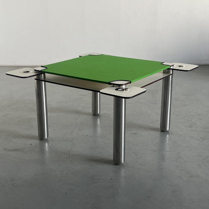 Vintage Poker Spieltisch von Joe Colombo für Zanotta in Weiß und Grün 1968