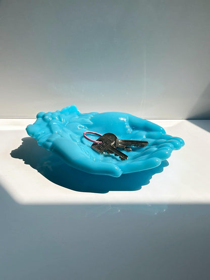 Vintage bowl Vallérysthal opal glass blue Art Nouveau