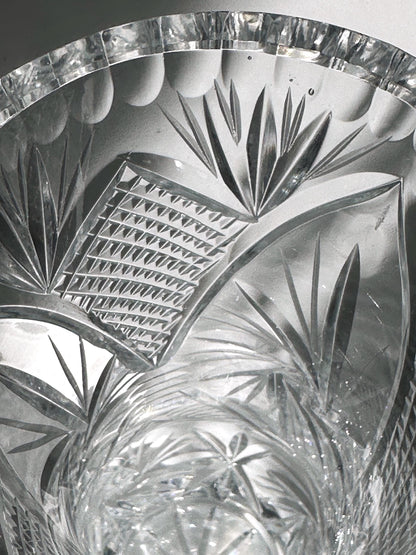 Vintage Kristall Glas Vase Mid Century 1960er 1970er Bleikristall