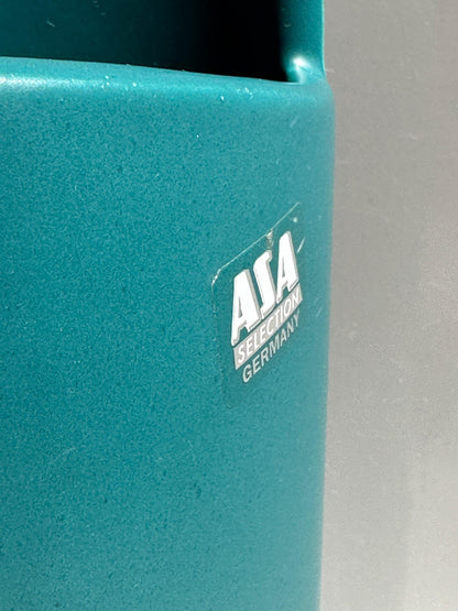 Vintage turquoise ASA flower vase by Mandel Elypse Memphis Milano 90s