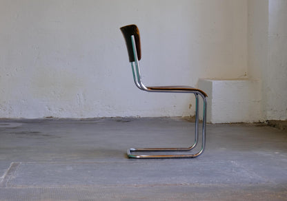 Vintage Freischwinger Stuhl von Bauhaus, restaurationsbedürftig