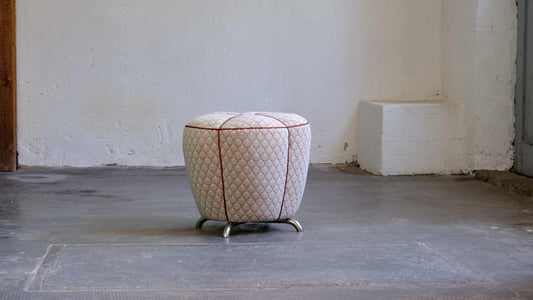 Vintage Hocker von Jindrich Halabala Stil