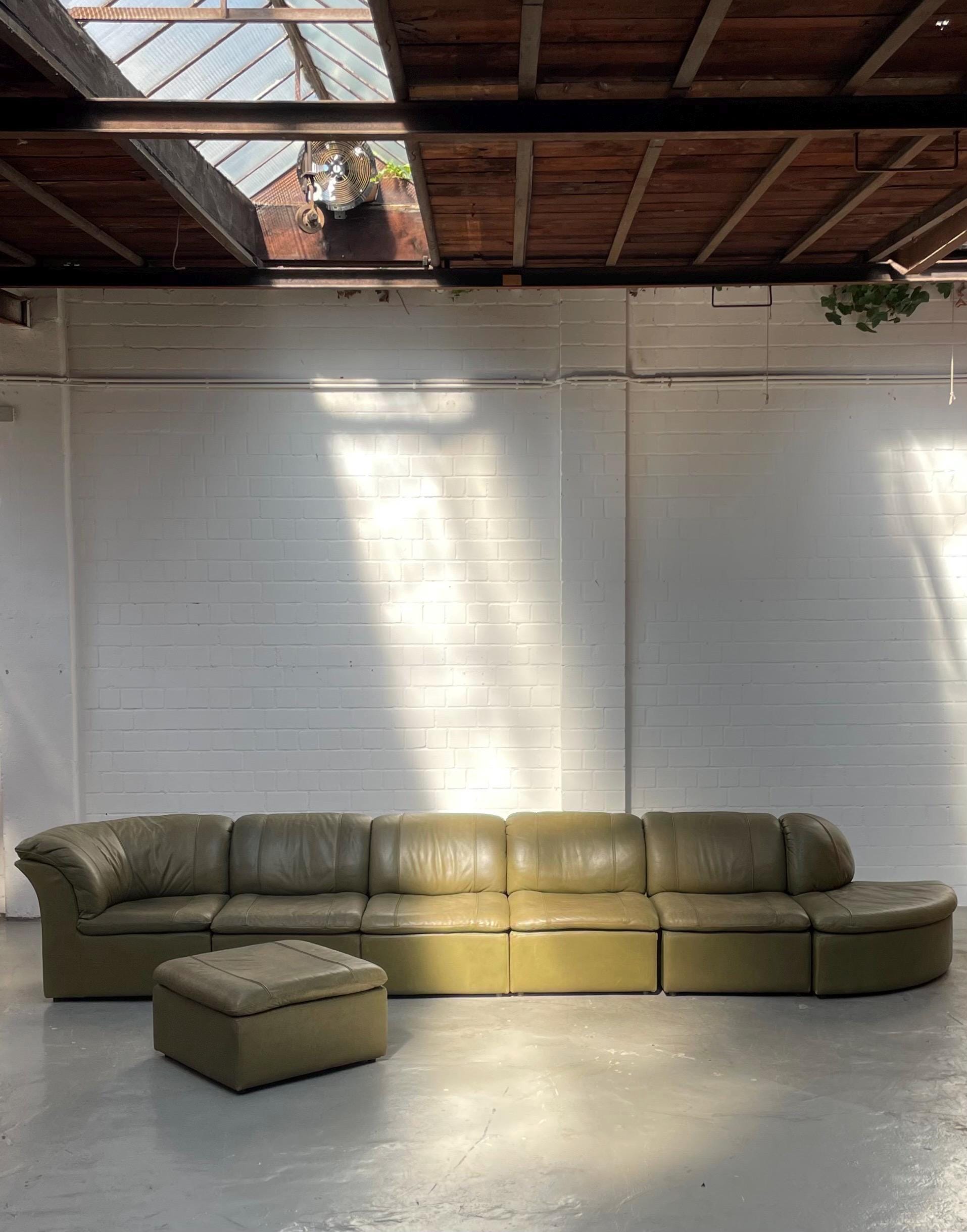 Vintage Sofa Laauser Modul von Laauser für Lausitzer Westdeutschland Leder