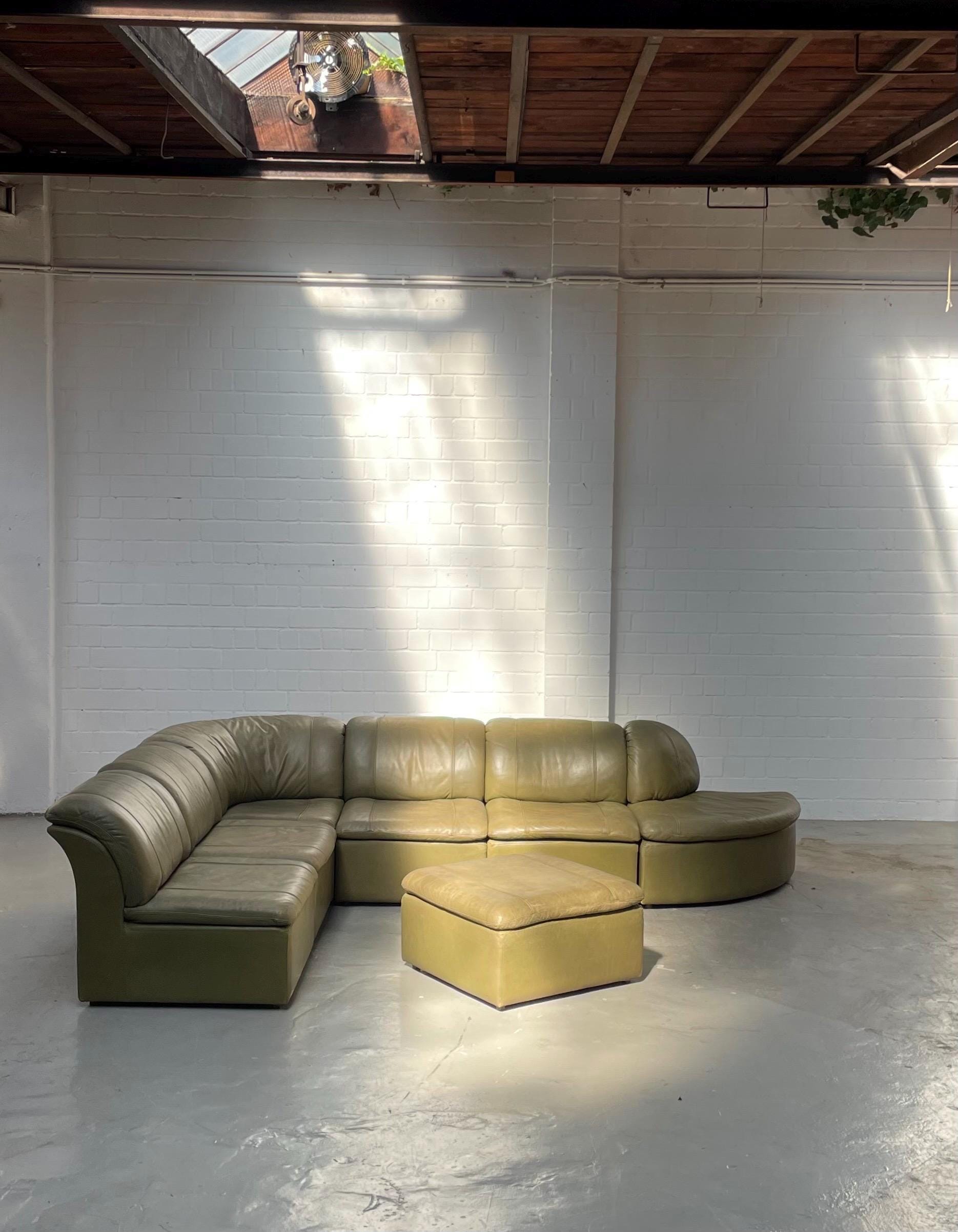 Vintage Sofa Laauser Modul von Laauser für Lausitzer Westdeutschland Leder