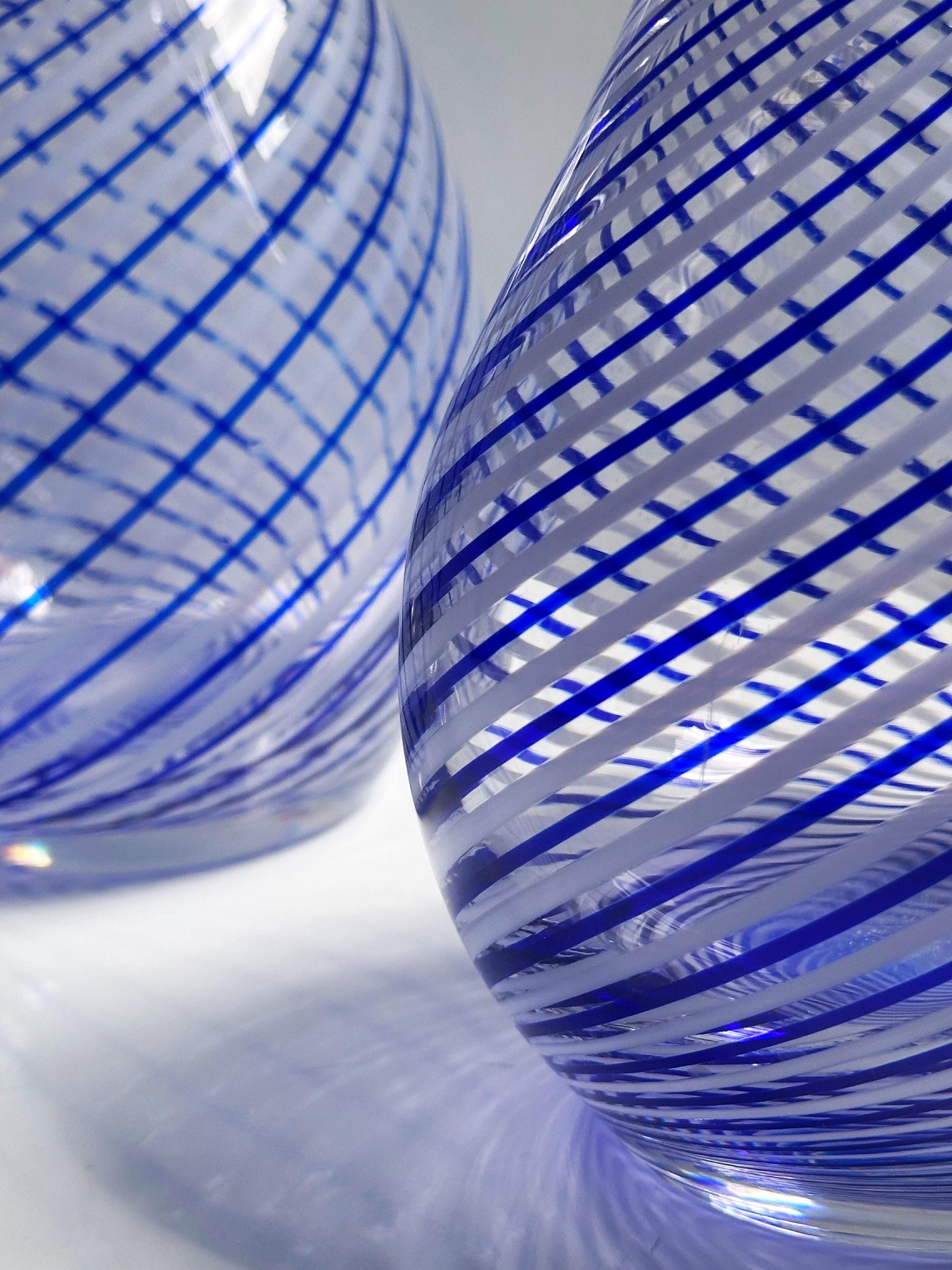 Vintage Dekanter Set Swirl von Pasabahce Kobalt Blau