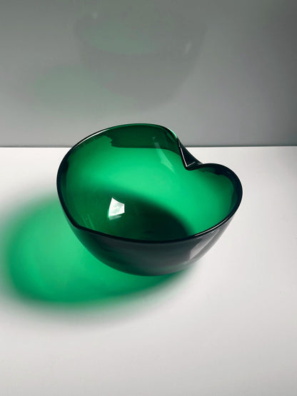 Vintage Schale Glasstorm von Glasstorm Schottland grün graviert