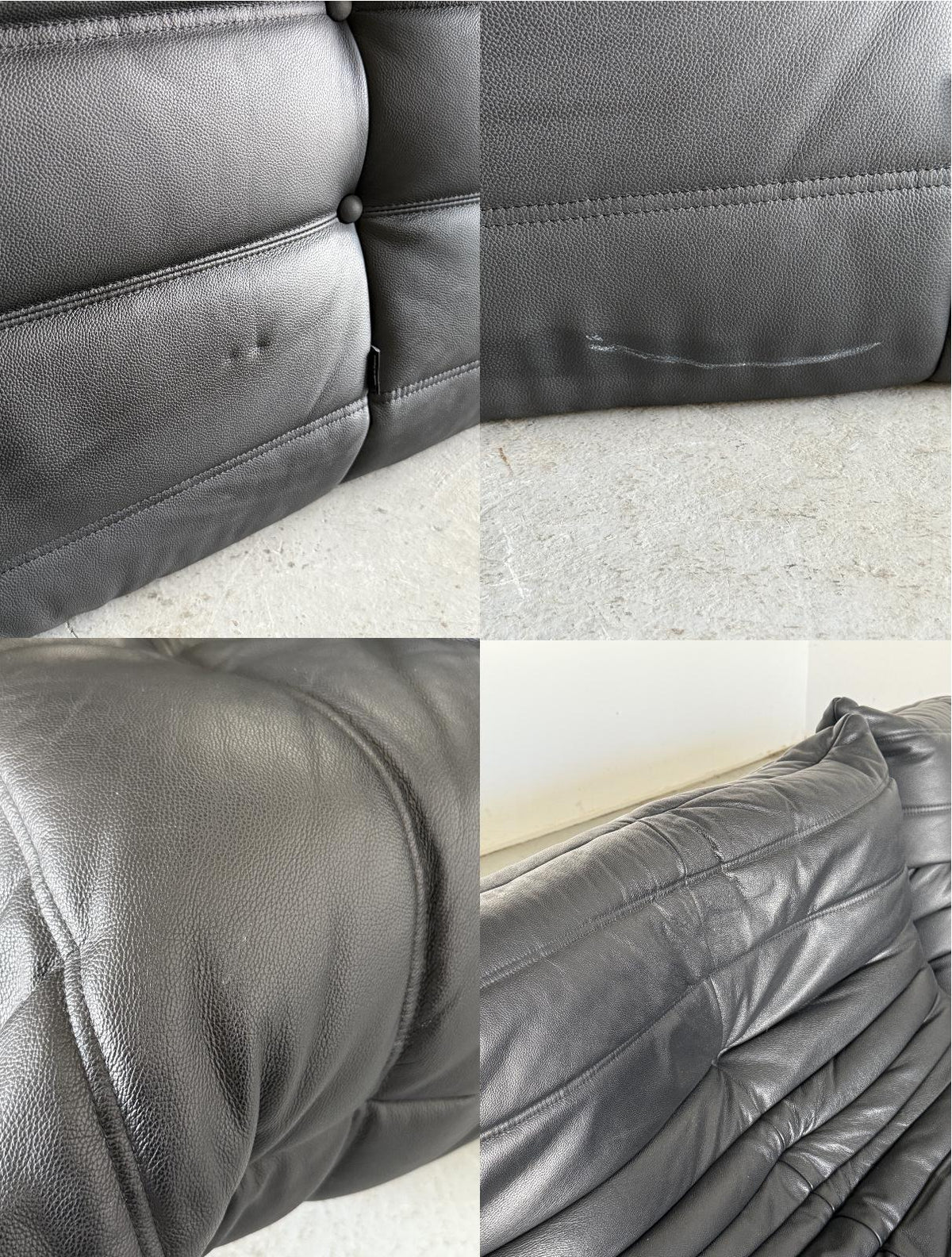 Vintage Togo Sofa Leder von Michel Ducaroy für Ligne Roset 1970er Frankreich