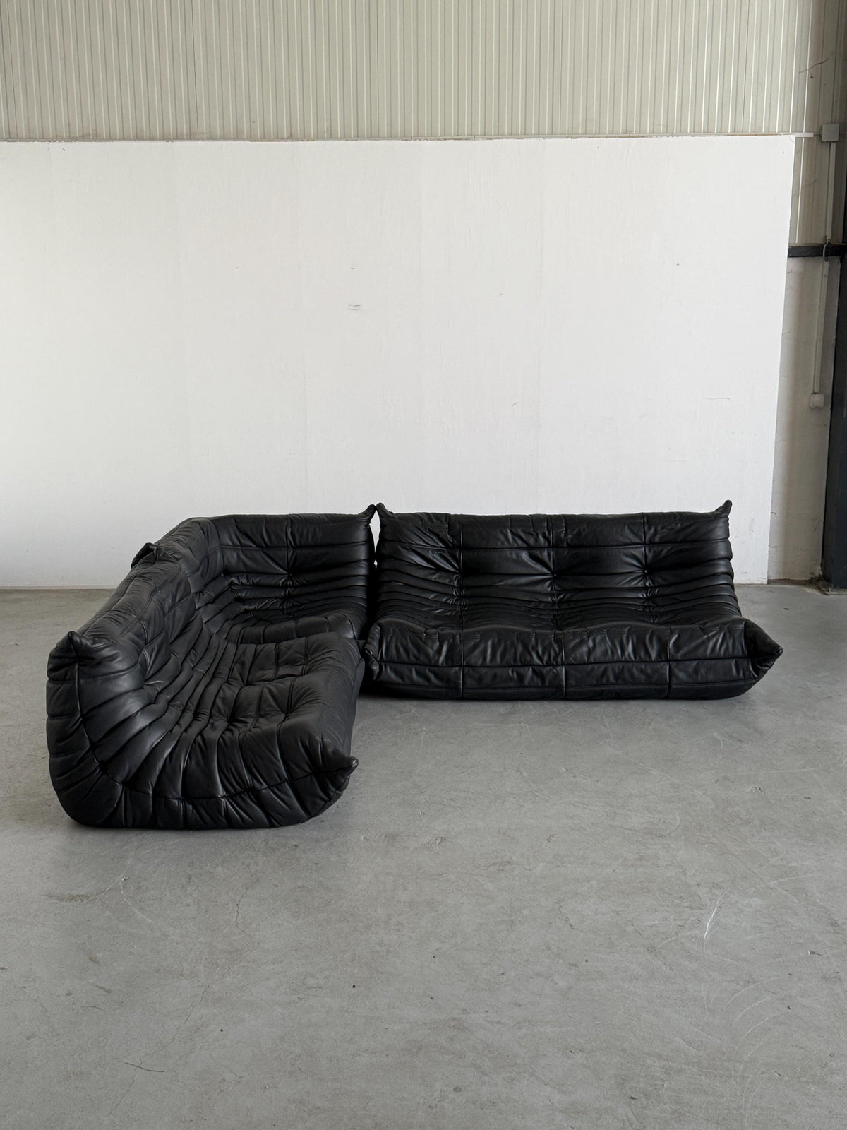 Vintage Togo Sofa Leder von Michel Ducaroy für Ligne Roset 1970er Frankreich