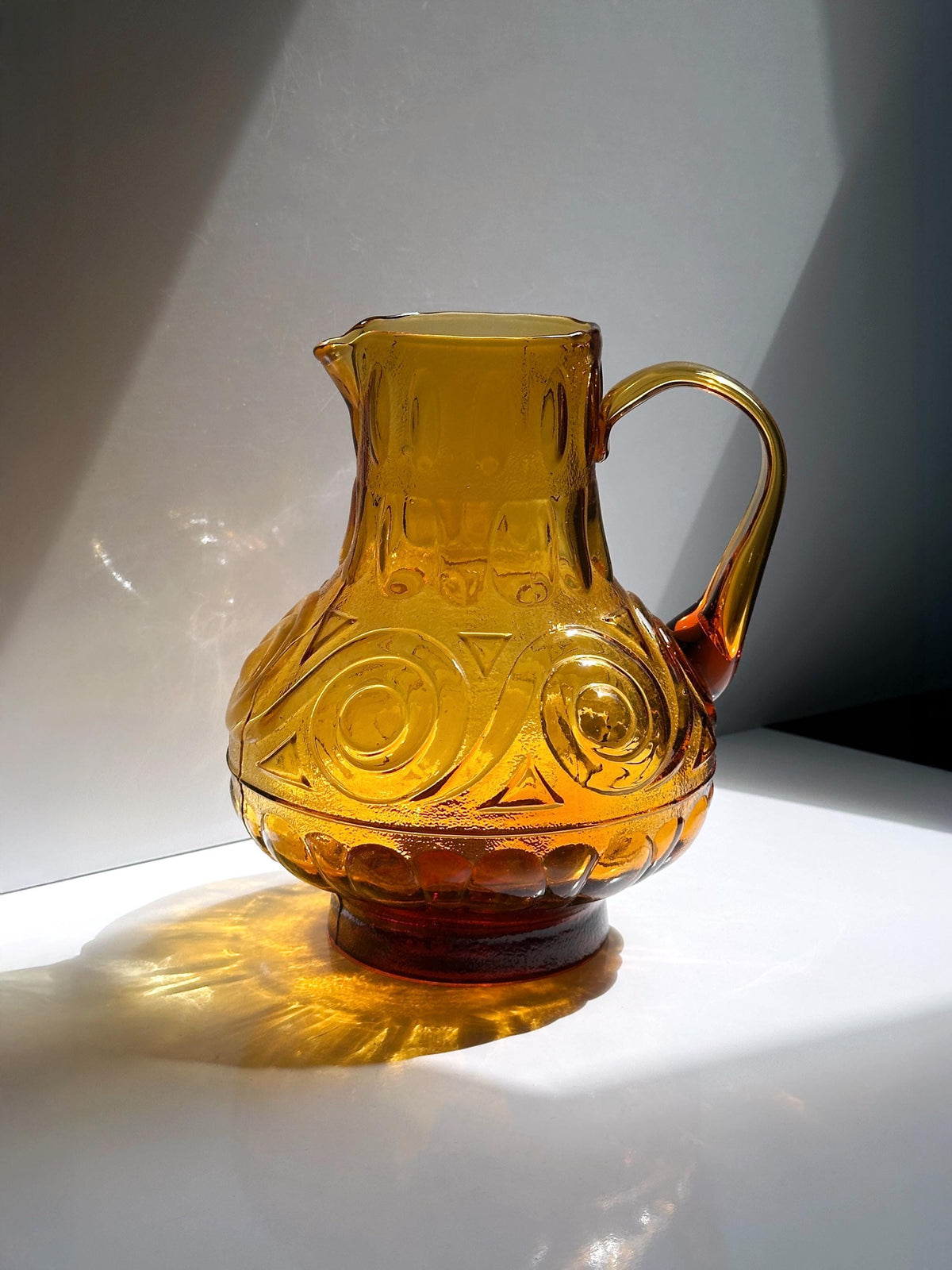 Vintage Karaffe von MCM Empoli bernsteinfarben