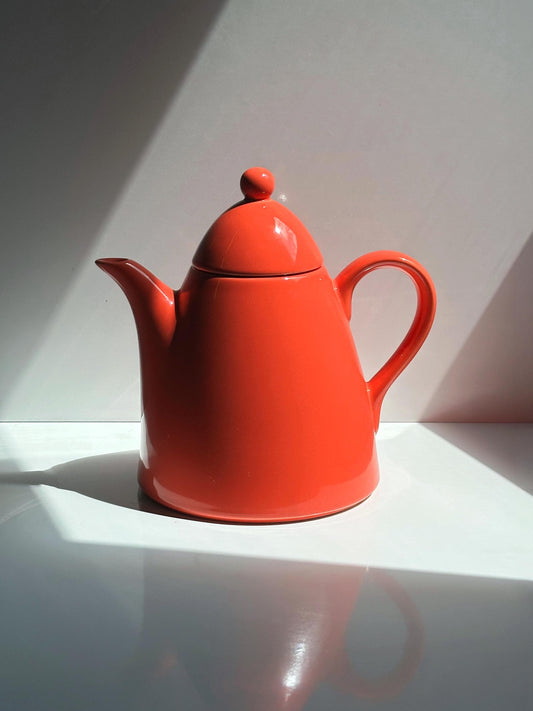 Vintage Teekanne Coral Rot von Ettore Sottsass für Pagnossin