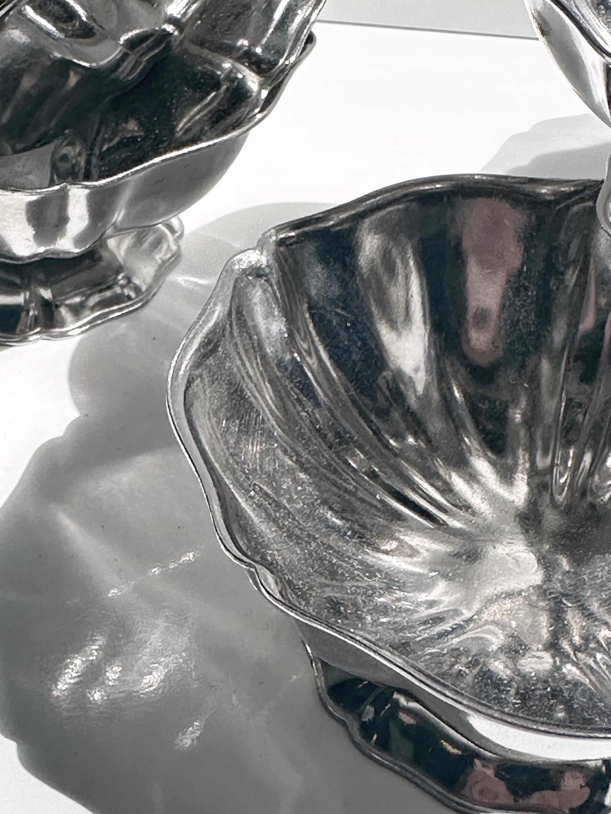 Vintage Dessertschale Blütenform Set von 5 aus Edelstahl Italien