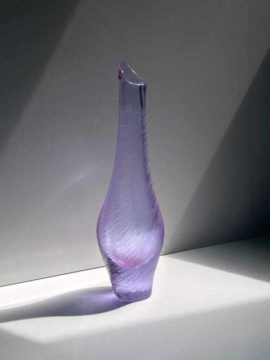 Vintage Vase Alexandrit Glas von Miroslav Klinger für ZBS Flieder Rosa