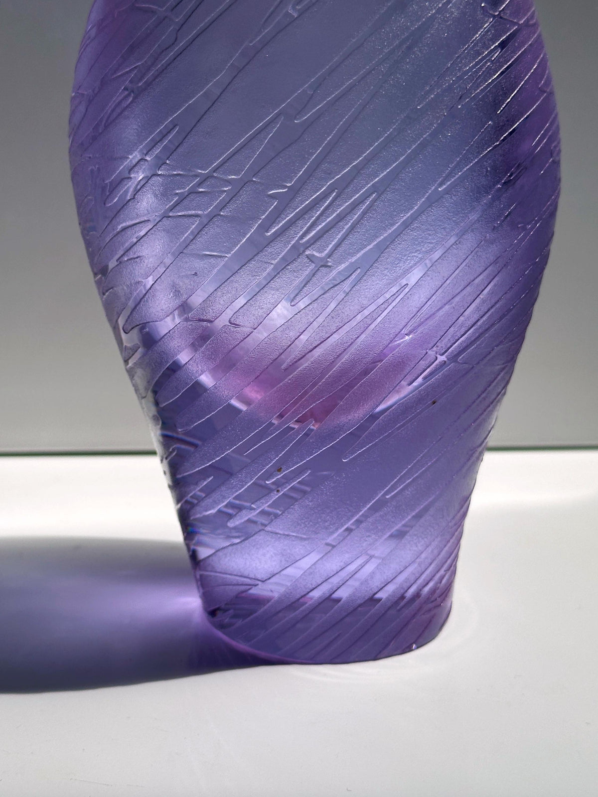 Vintage Vase Alexandrit Glas von Miroslav Klinger für ZBS Flieder Rosa