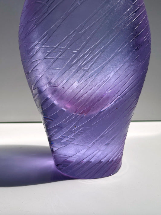 Vintage Vase Alexandrit Glas von Miroslav Klinger für ZBS Flieder Rosa