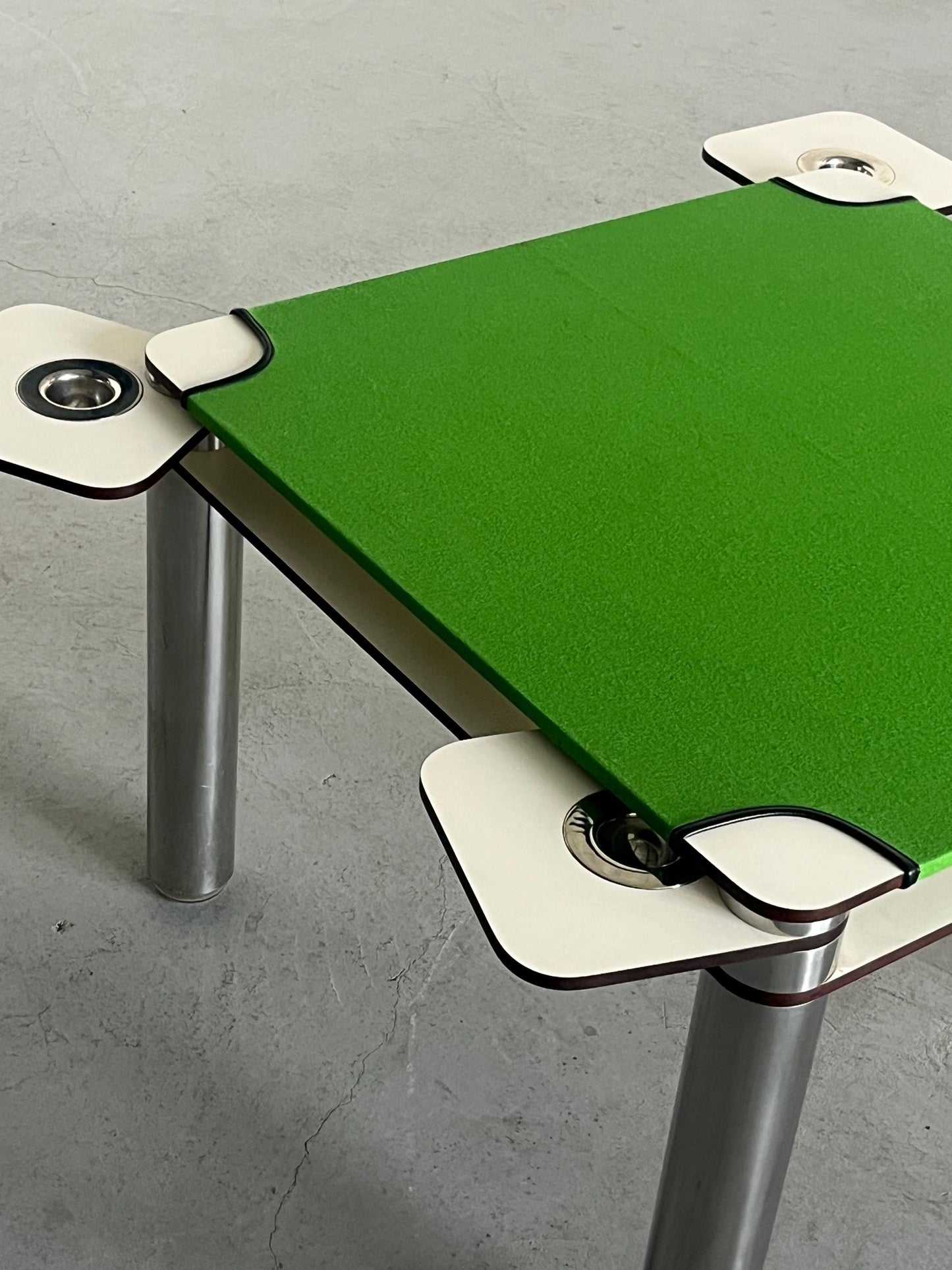 Vintage Poker Spieltisch von Joe Colombo für Zanotta in Weiß und Grün 1968