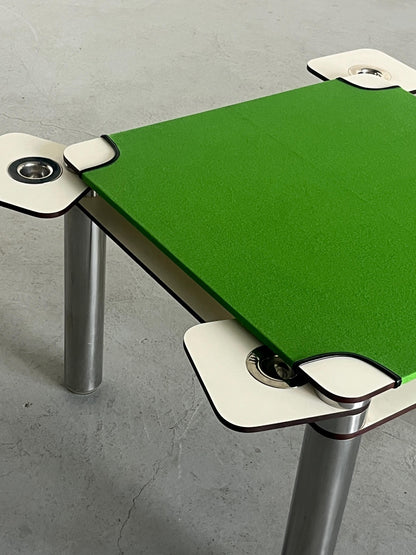 Vintage Poker Spieltisch von Joe Colombo für Zanotta in Weiß und Grün 1968
