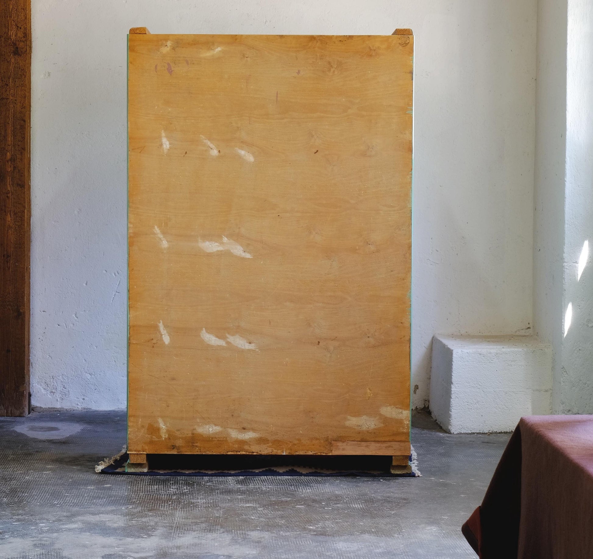Vintage Bauhaus Kleiderschrank von Vichr für Prag lindgrün zweitürig