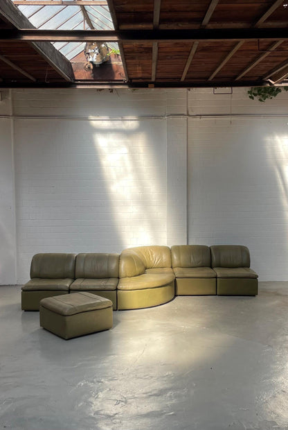 Vintage Sofa Laauser Modul von Laauser für Lausitzer Westdeutschland Leder