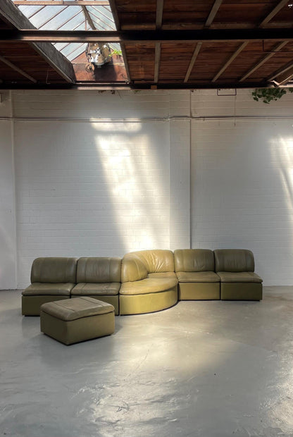 Vintage Sofa Laauser Modul von Laauser für Lausitzer Westdeutschland Leder