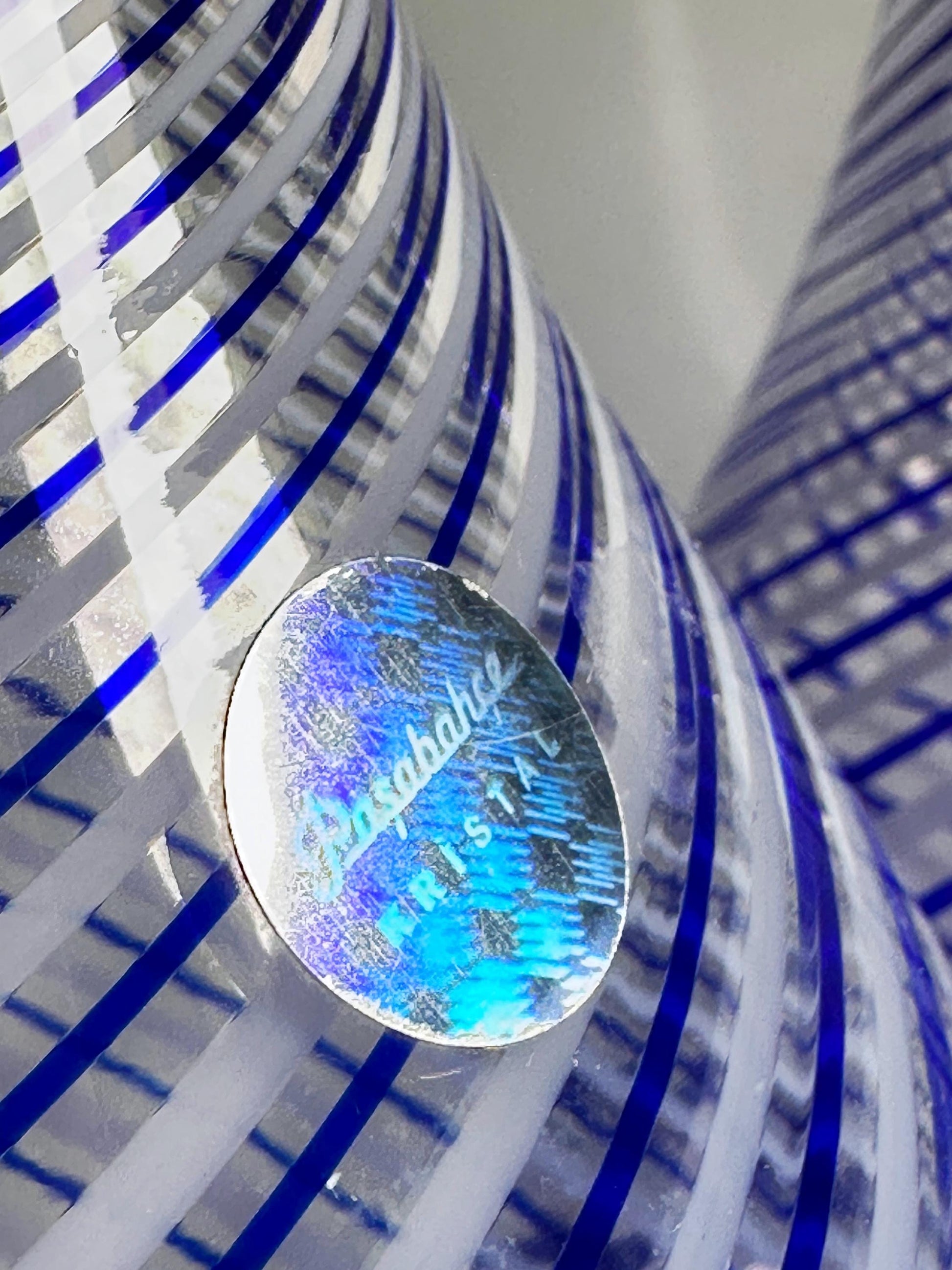 Vintage Dekanter Set Swirl von Pasabahce Kobalt Blau