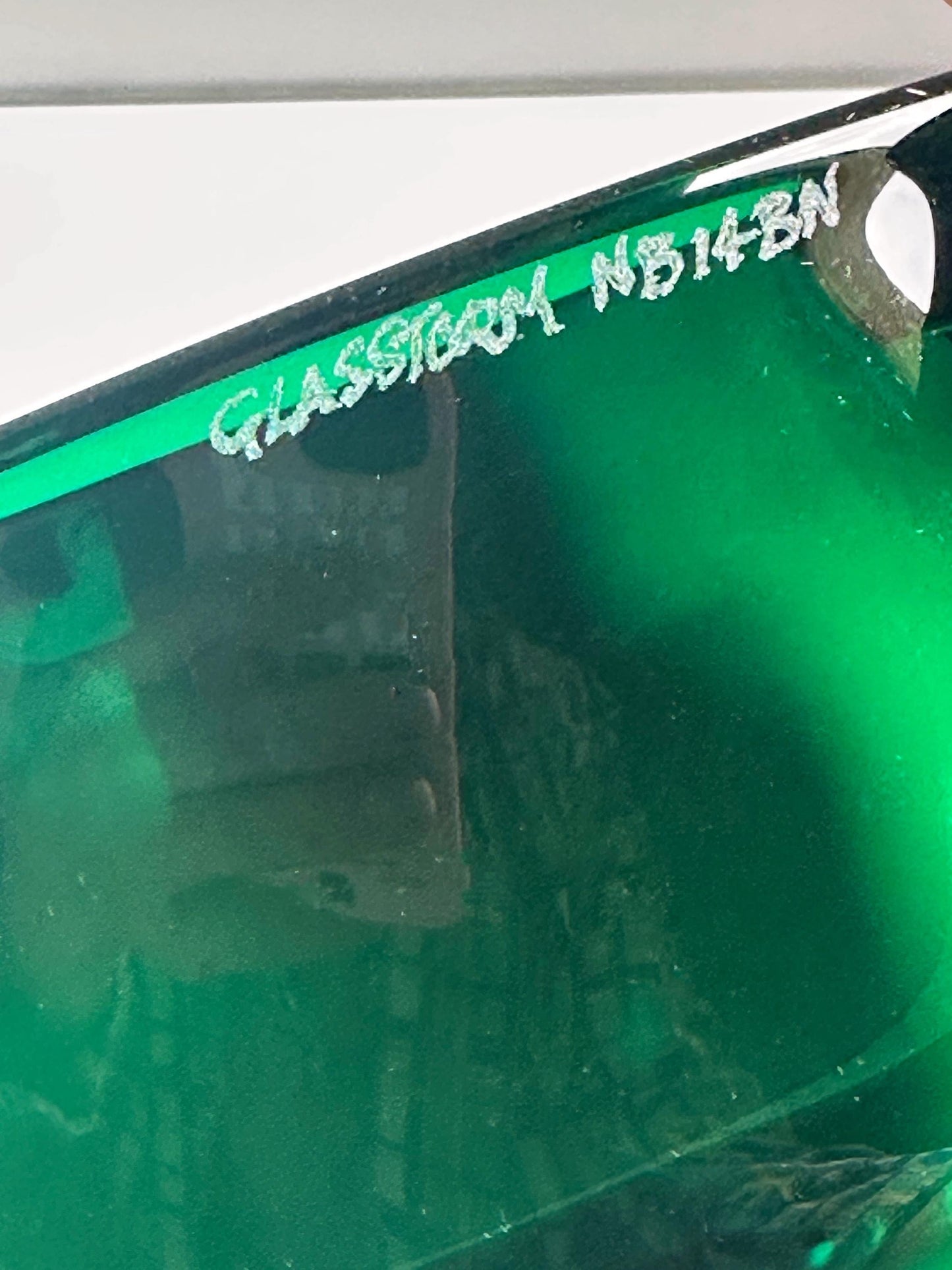 Vintage Schale Glasstorm von Glasstorm Schottland grün graviert