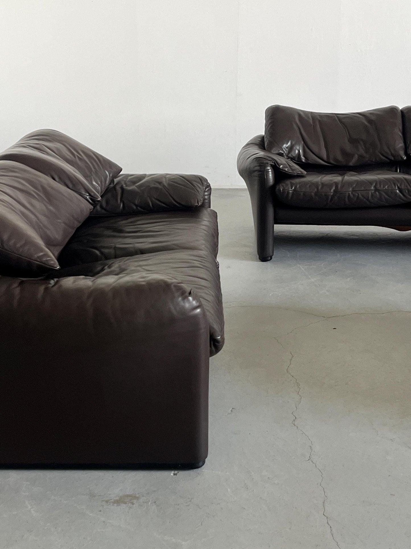 Vintage Maralunga Ensemble von Vico Magistretti für Cassina 1970er Set von 2