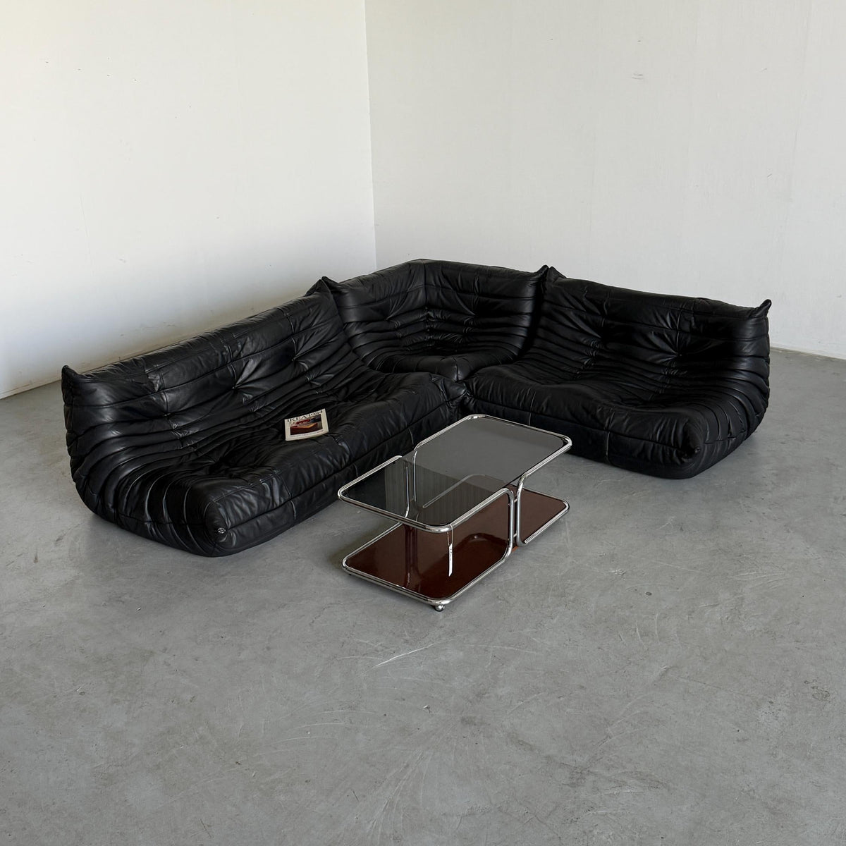 Vintage Togo Sofa Leder von Michel Ducaroy für Ligne Roset 1970er Frankreich