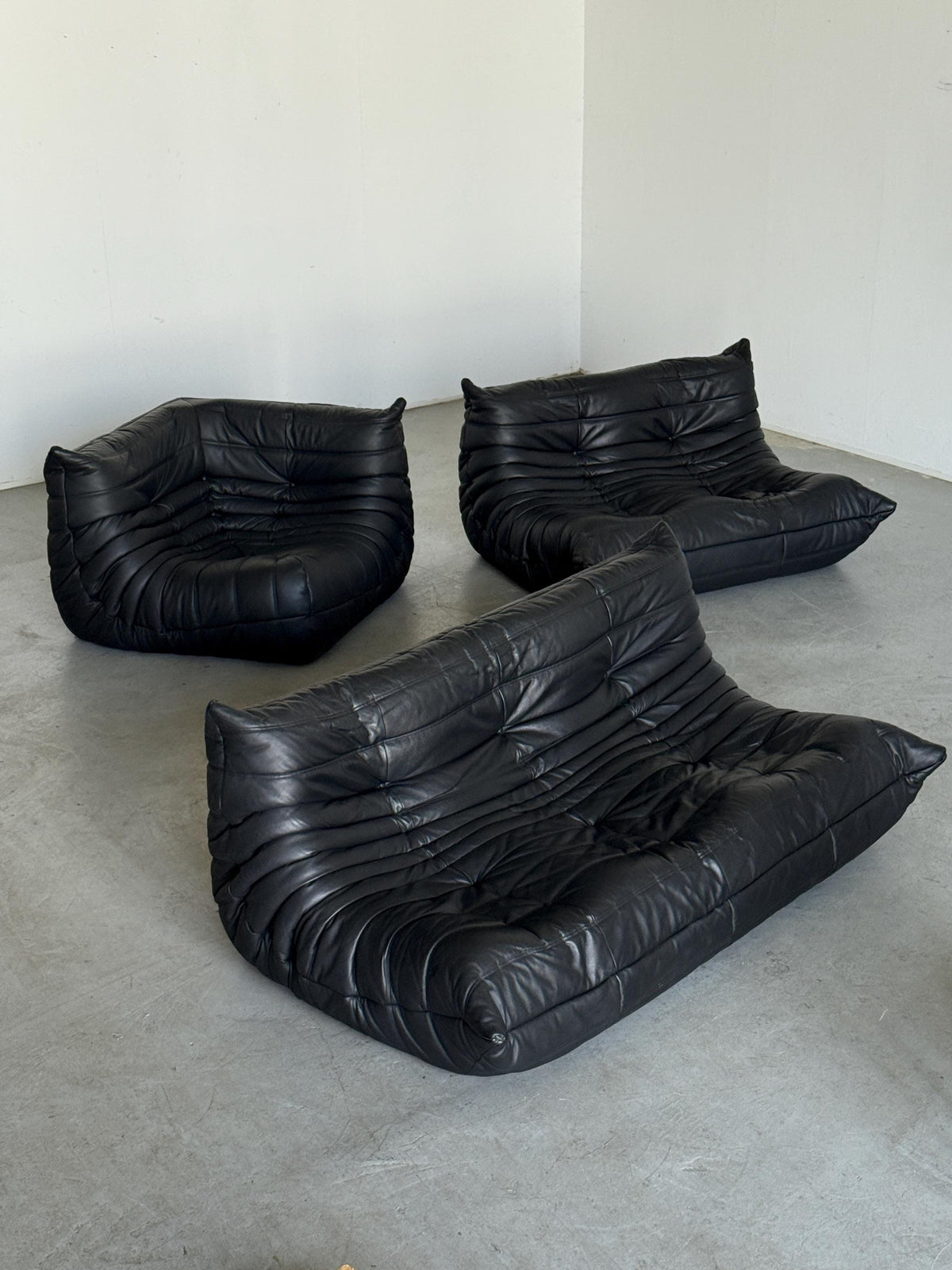 Vintage Togo Sofa Leder von Michel Ducaroy für Ligne Roset 1970er Frankreich