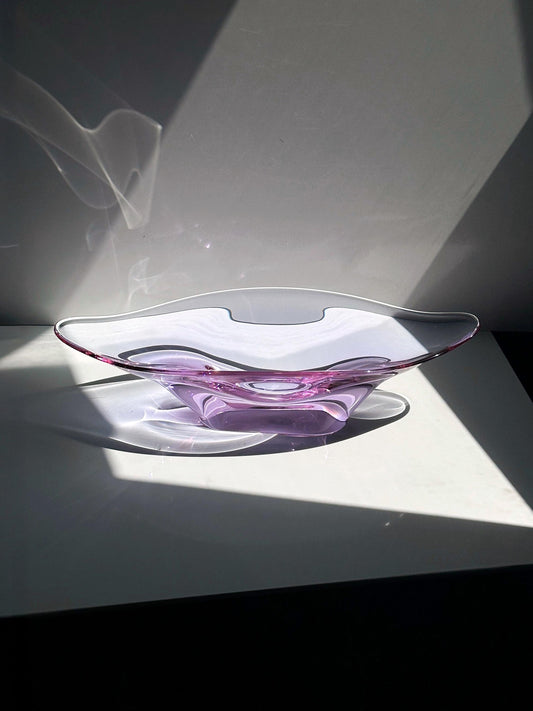 Vintage Schale Alexandrit Neodym Glas von Skrdlovice