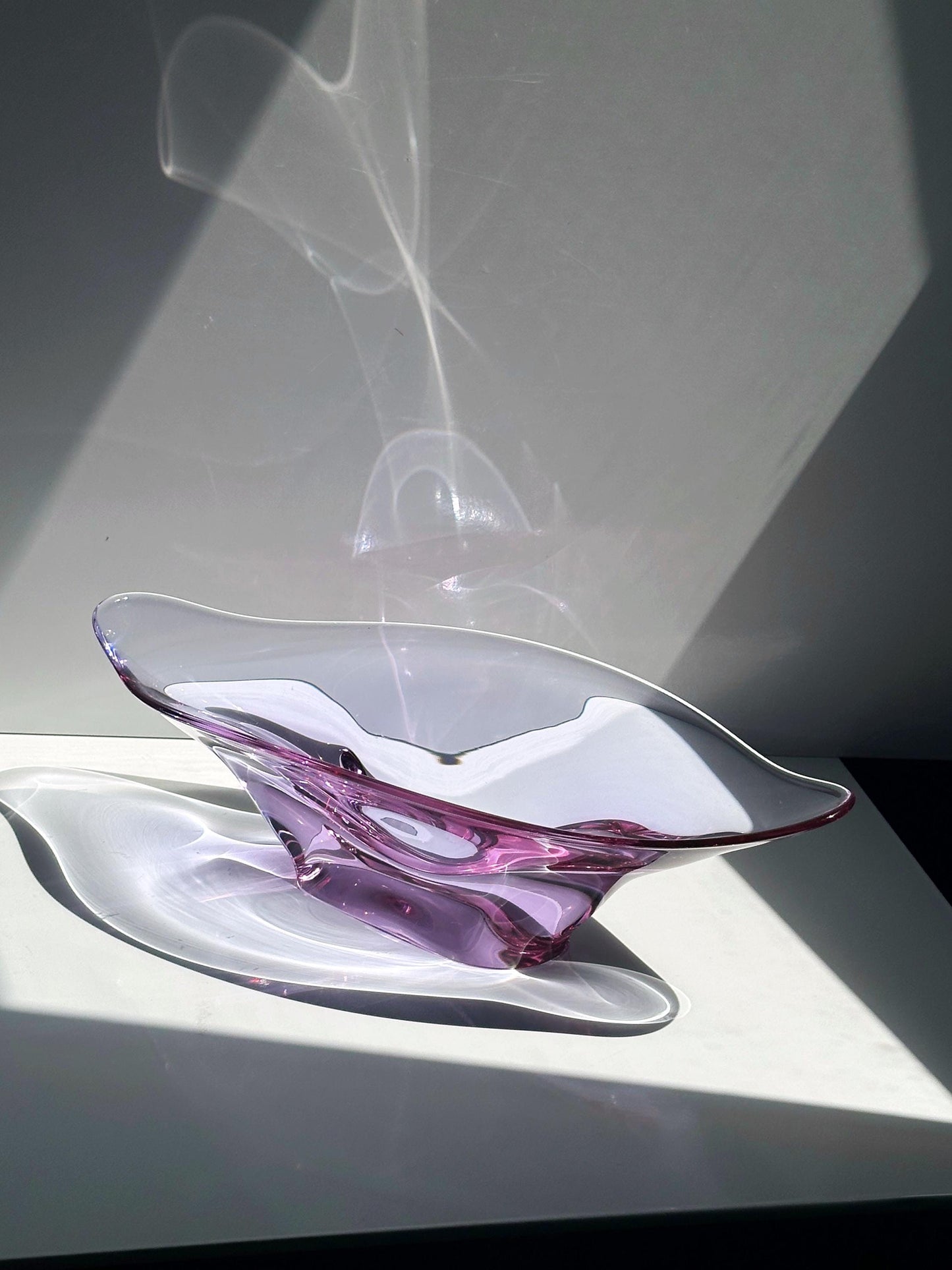 Vintage Schale Alexandrit Neodym Glas von Skrdlovice