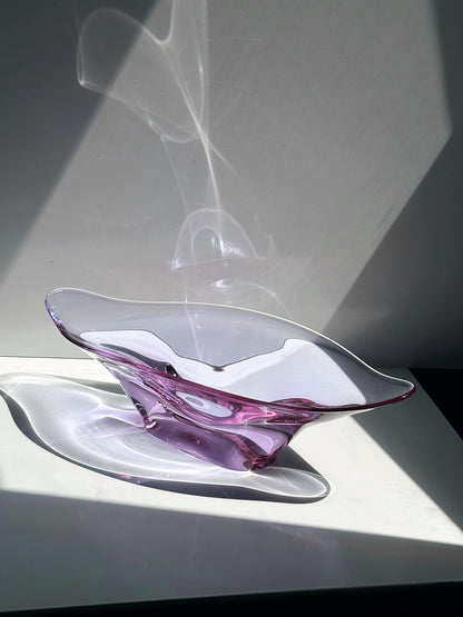 Vintage Schale Alexandrit Neodym Glas von Skrdlovice