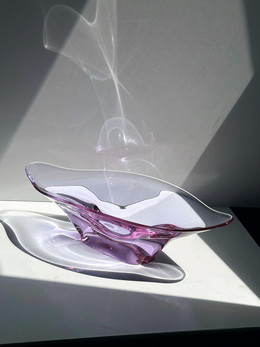 Vintage Schale Alexandrit Neodym Glas von Skrdlovice