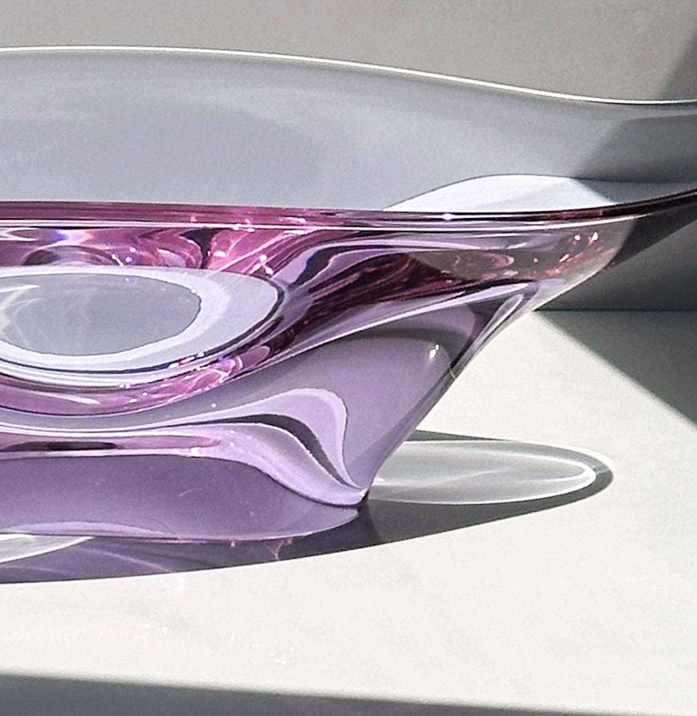 Vintage Schale Alexandrit Neodym Glas von Skrdlovice