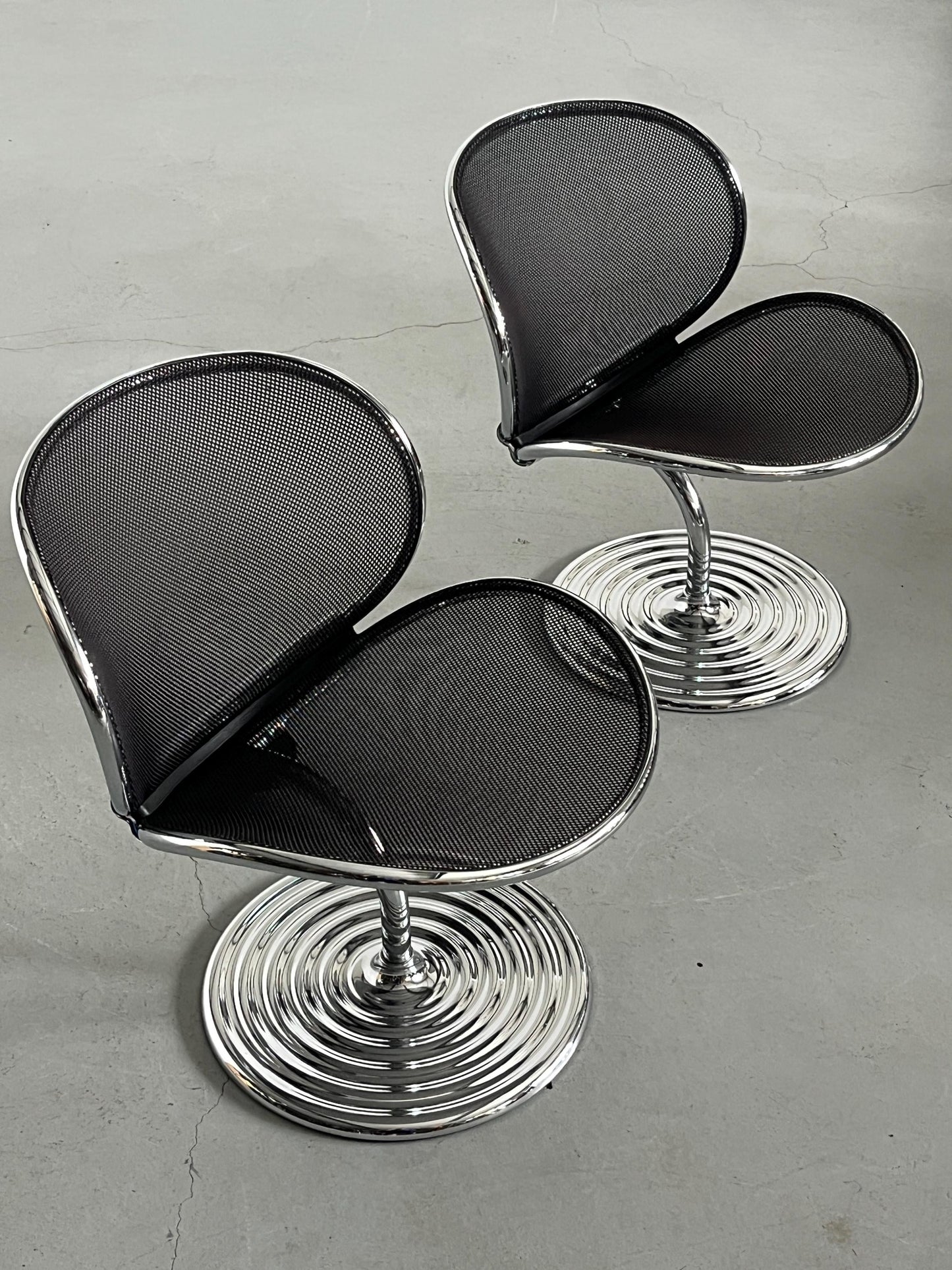 Vintage O-Line swivel chair by Herbert Ohl for Wilkhahn chrome steel black 1980s